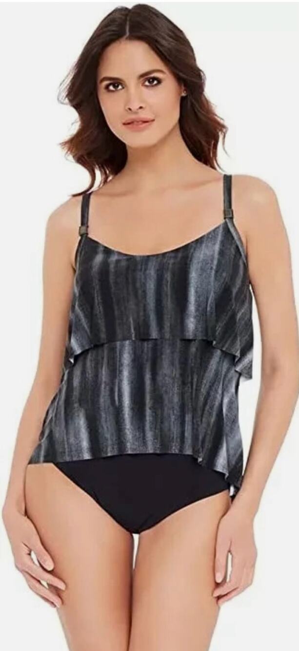 Miraclesuit Magicsuit Muse Grace Soft Cup Adj Strap Tankini Top Swim 8 NWT